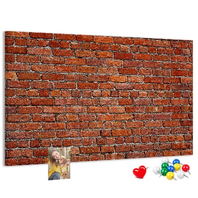 Cork memo board Old brick wall