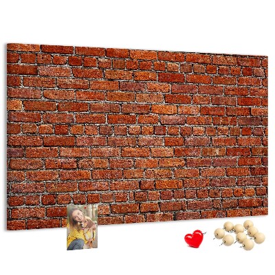 Cork memo board Old brick wall