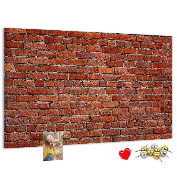 Cork memo board Old brick wall