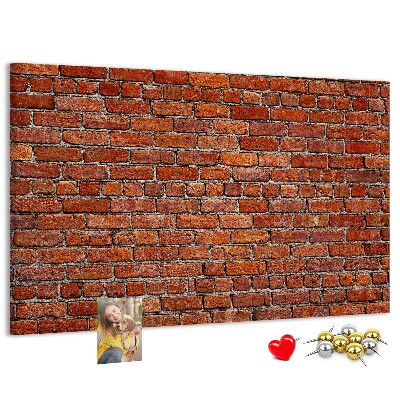 Cork memo board Old brick wall