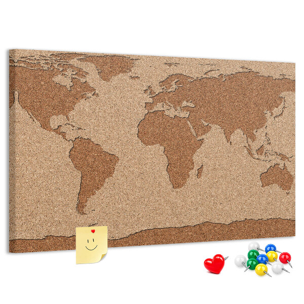 Cork board Cork world map