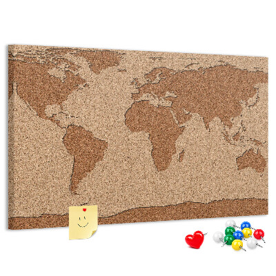 Cork board Cork world map