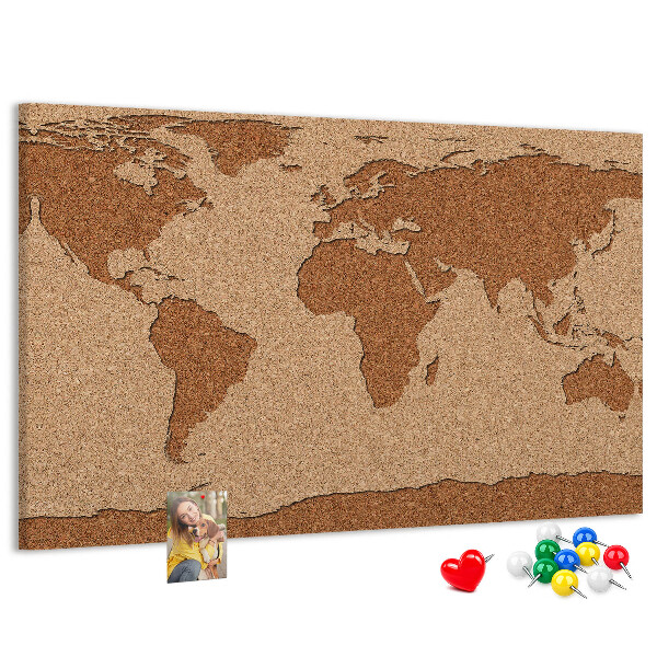 Cork board Cork world map