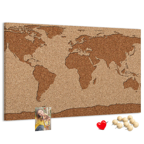 Cork board Cork world map