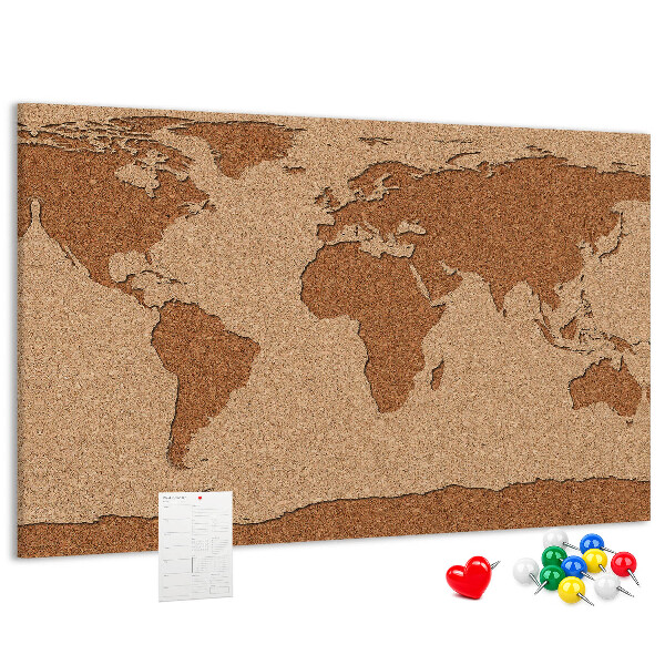 Cork board Cork world map