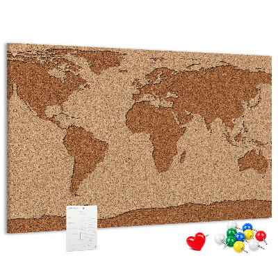 Cork board Cork world map