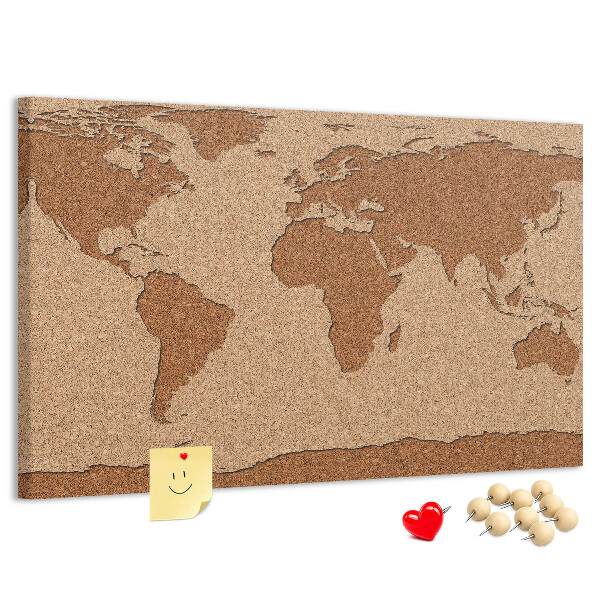 Cork board Cork world map