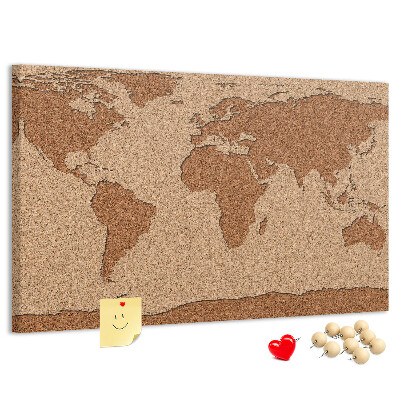 Cork board Cork world map