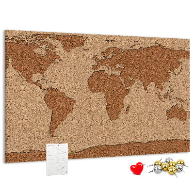 Cork board Cork world map