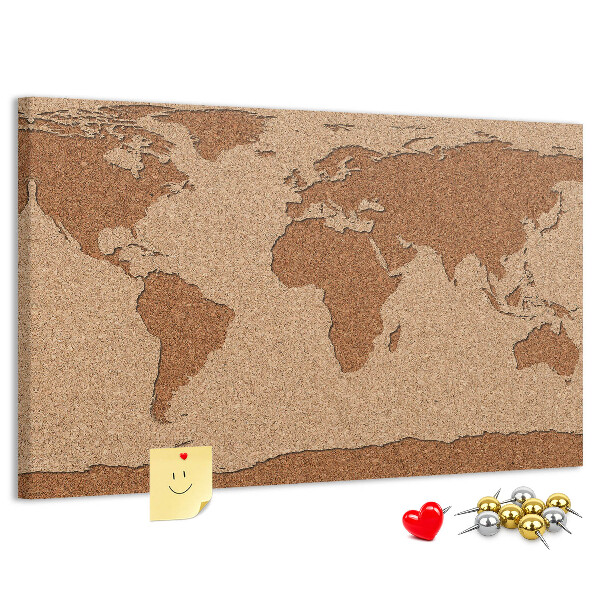 Cork board Cork world map