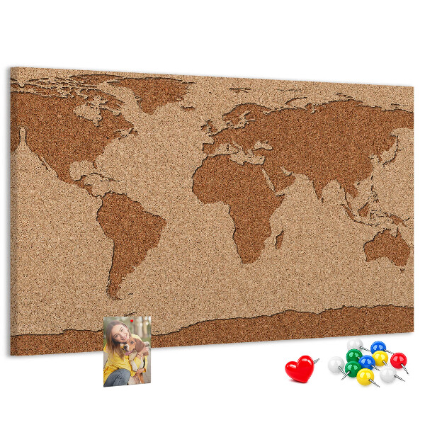Cork board Cork world map