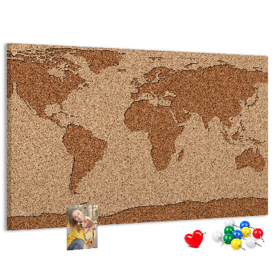 Cork board Cork world map
