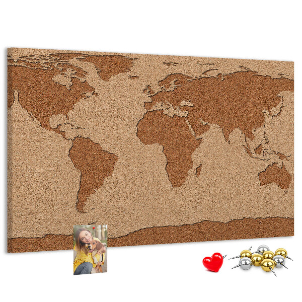 Cork board Cork world map
