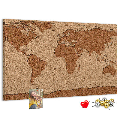 Cork board Cork world map