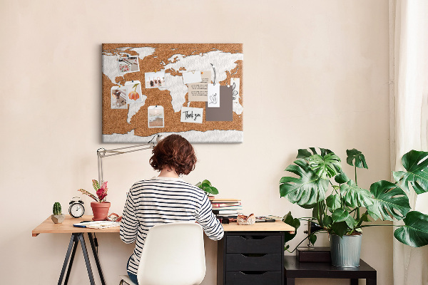 Cork display board Cork world map