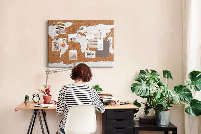Cork display board Cork world map