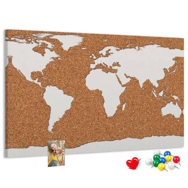 Cork display board Cork world map