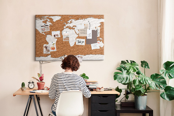 Cork display board Cork world map