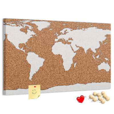 Cork display board Cork world map