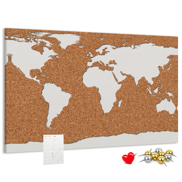 Cork display board Cork world map