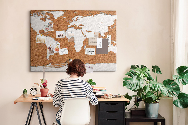 Cork display board Cork world map