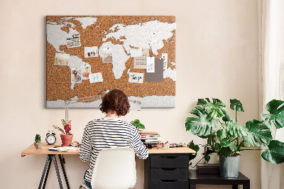 Cork display board Cork world map