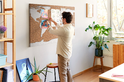 Cork display board Cork world map
