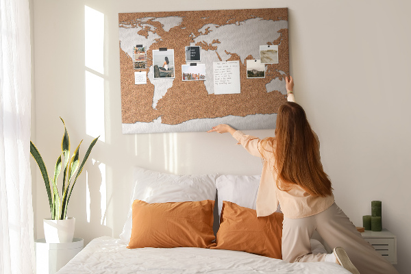 Cork display board Cork world map