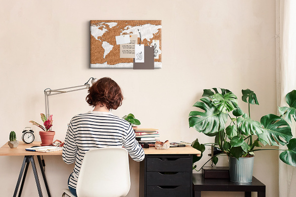 Cork display board Cork world map