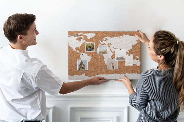 Cork display board Cork world map