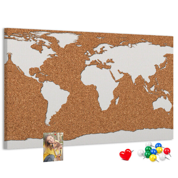 Cork display board Cork world map