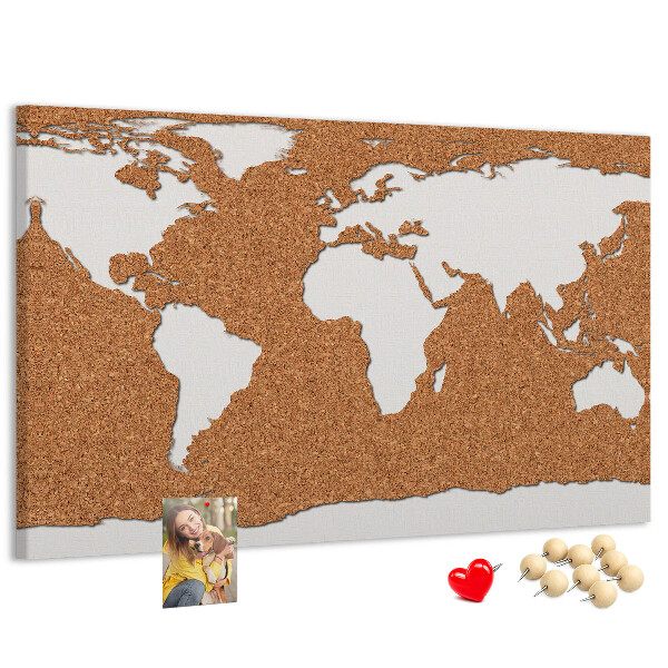 Cork display board Cork world map