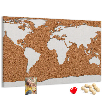 Cork display board Cork world map