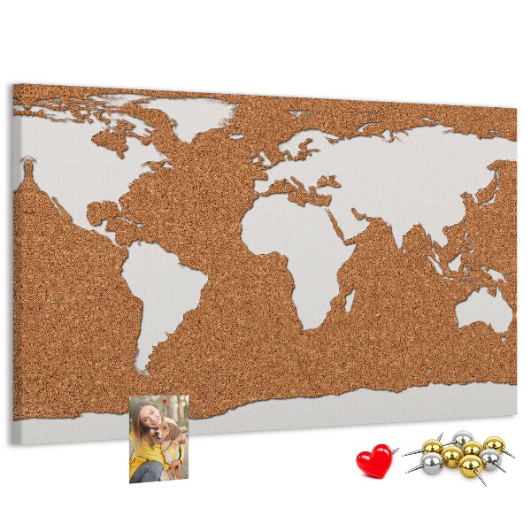 Cork display board Cork world map