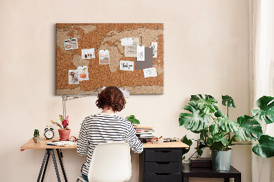 Cork memo board Cork world map