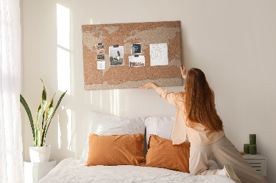 Cork memo board Cork world map