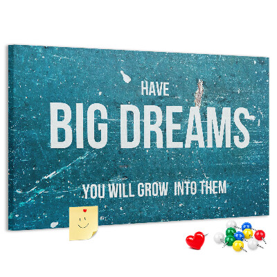 Cork display board Motivational text