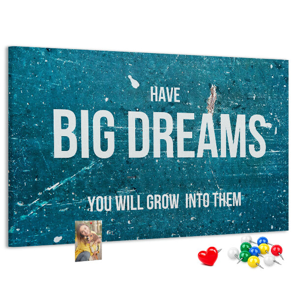 Cork display board Motivational text
