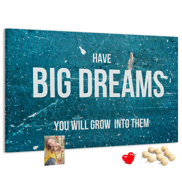 Cork display board Motivational text