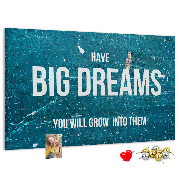 Cork display board Motivational text