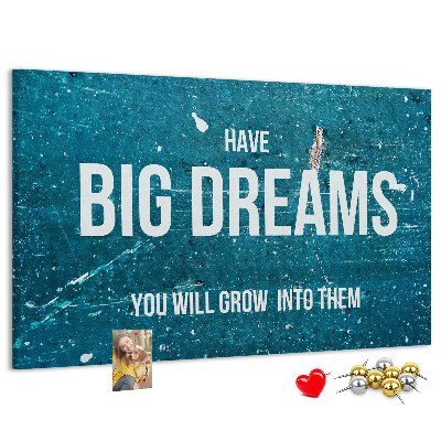 Cork display board Motivational text