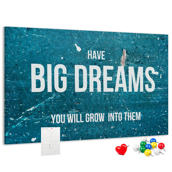 Cork display board Motivational text