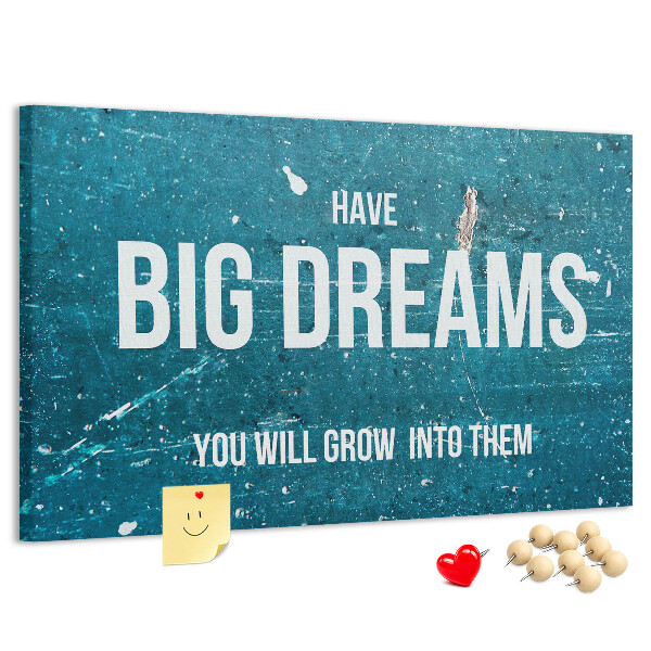 Cork display board Motivational text
