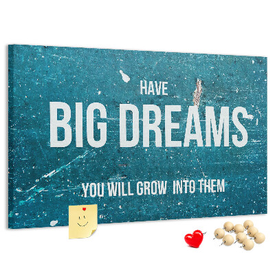 Cork display board Motivational text