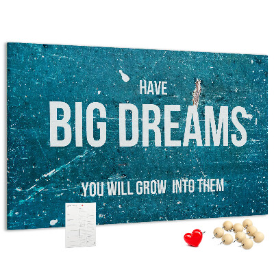 Cork display board Motivational text