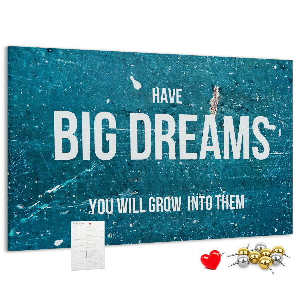 Cork display board Motivational text