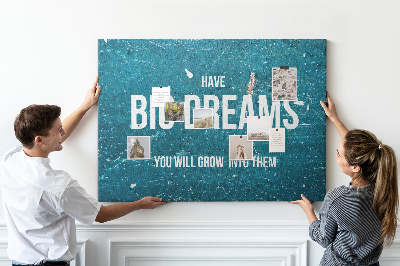 Cork display board Motivational text