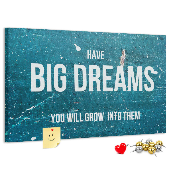Cork display board Motivational text