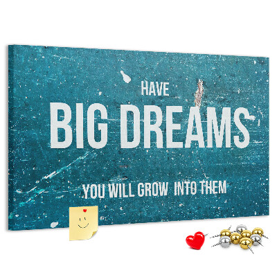 Cork display board Motivational text