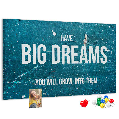 Cork display board Motivational text